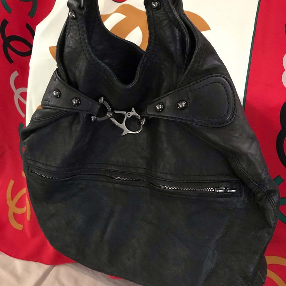 Givenchy Black Leather Hobo Bag
